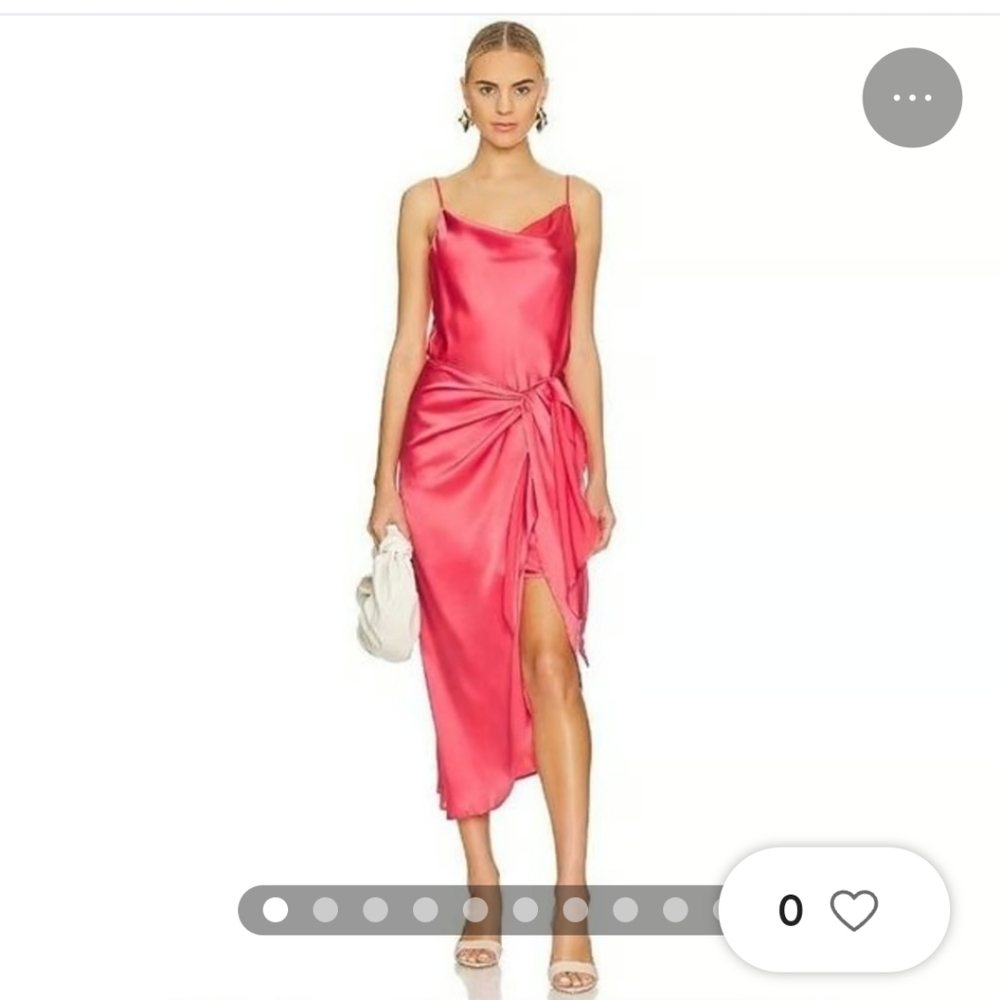 L'AGENCE‎ faux wrap silk rose dress